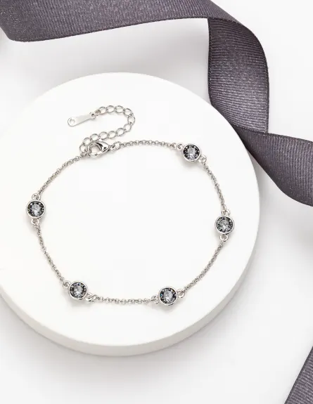 Bracelet chaîne station cristal Silvernight fabriqué avec des cristaux autrichiens de qualité