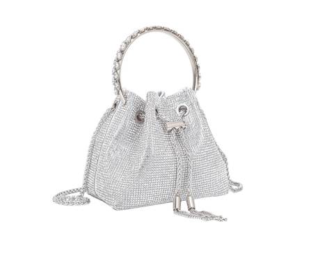 Silver Crystal Mini Hobo Bag by Don't AsK