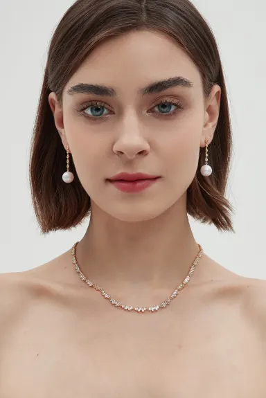 Classicharms-Electra Diamond Rivière Pearl Drop Earrings