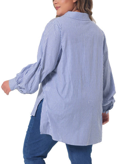 Agnes Orinda - Chemises rayées classiques à col boutonné