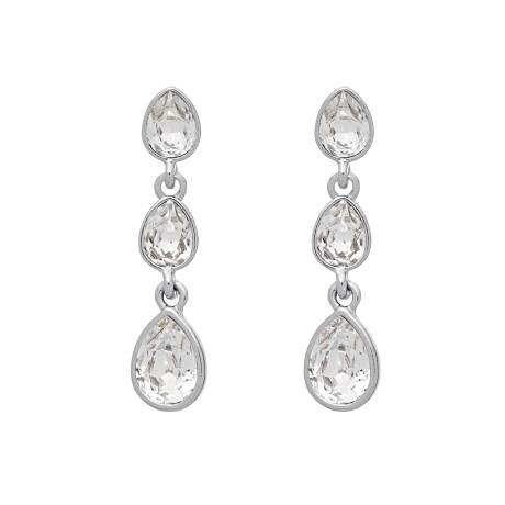 Clear Crystal Triple Teardrop Earrings made with Quality Austrian Crystals - MICALLA