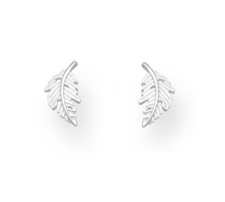 Ag Sterling - Sterling Silver Leaf Stud Earrings