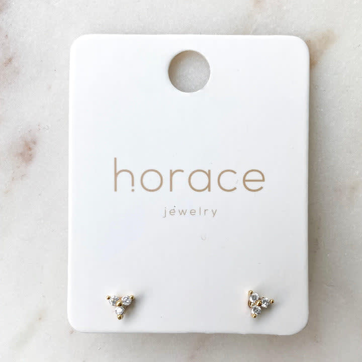 Horace Jewelry - Petites boucles d'oreilles ornées de trois zircons Infi