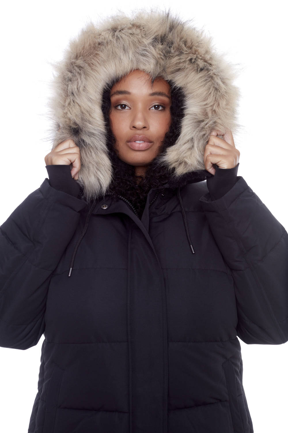 Plus size parka deals coats with fur hood