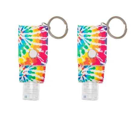 Tie-Dye Hand Sanitizer Key Chain with Empty 30 ML Bottle - set of 2 - Don't AsK