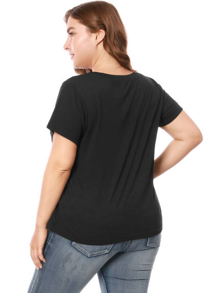 Agnes Orinda - T-shirt en dentelle à mailles creuses à manches courtes