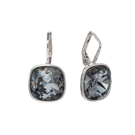 Silvernight Cushion Cut Leverback Earrings made with Quality Austrian Crystals - MICALLA