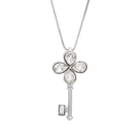 Clear Crystal Key Pendant Necklace made with Quality Austrian Crystals - MICALLA