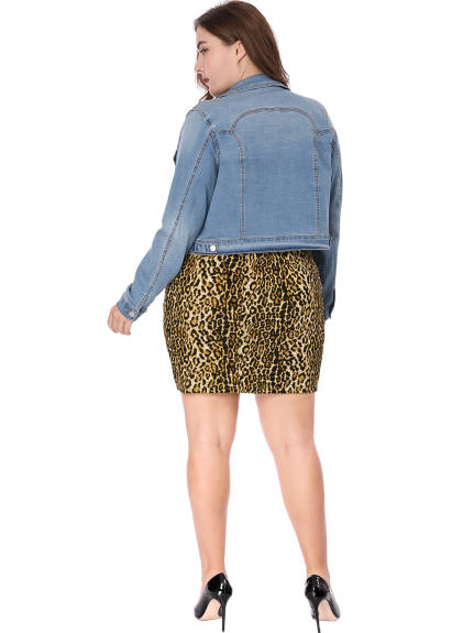 Agnes Orinda - Mini-jupe crayon à taille élastique et imprimé léopard