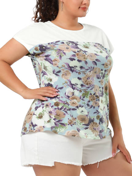 Agnes Orinda - T-shirt floral d'été à manches dolman