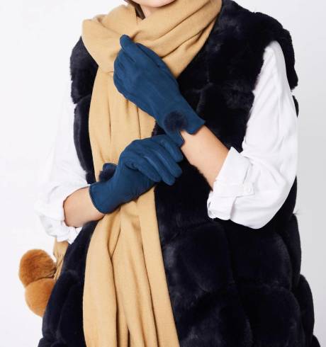JAYLEY - Faux Fur Pom Gloves