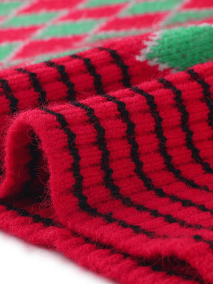 Agnes Orinda - Gilets pull en tricot à col en V à carreaux Argyle