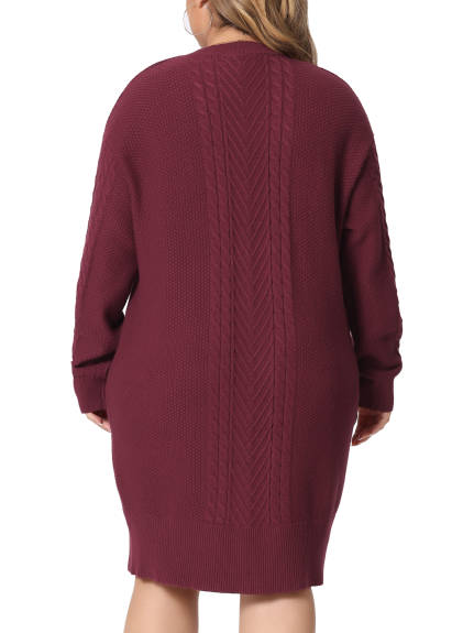 Agnes Orinda - Fall Crewneck Knit Pullover Long Sweater