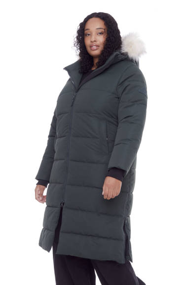 Alpine North Women's Plus Size - KLUANE PLUS | Vegan Down Recycled Ultra Long Winter Parka - Water Repellent, Windproof, Insulated Jacket with Hood