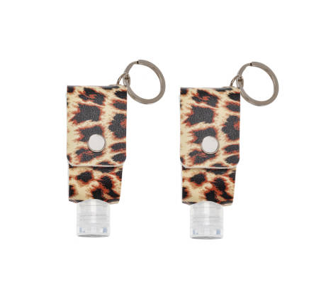 Cheetah Print Hand Sanitizer Key Chain  with Empty 30 ML Bottle - set of 2 - Don't AsK
