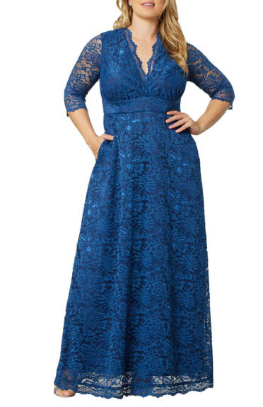 Kiyonna Maria Lace Evening Gown (Plus Size)