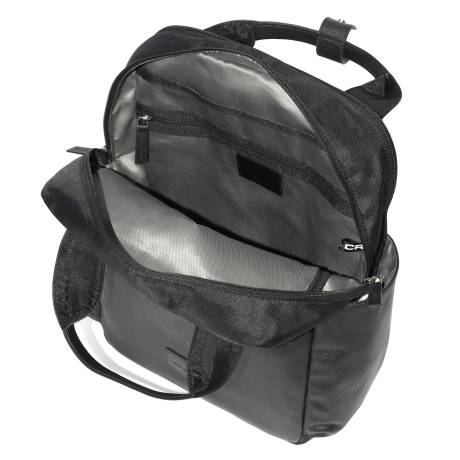 Club Rochelier Leather Backpack with Double Handles and Multi Pockets
