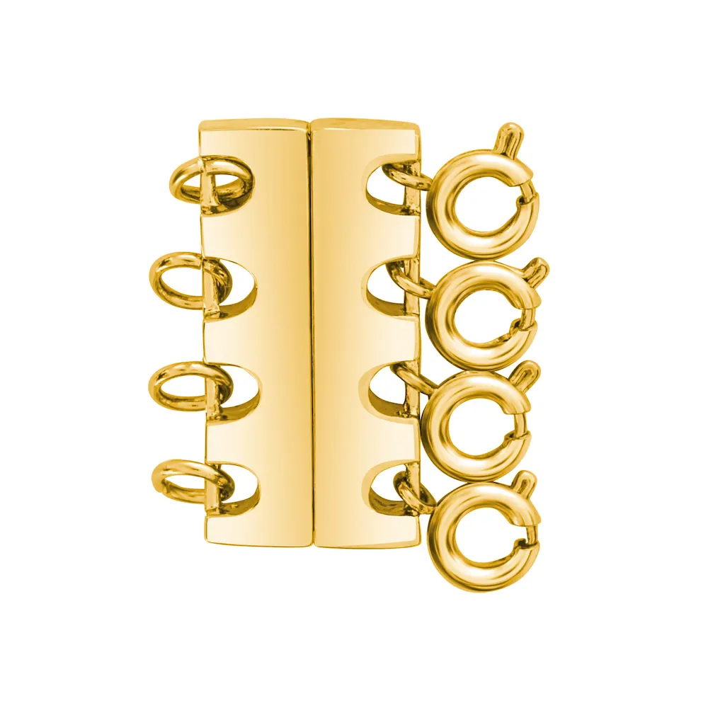 Fermoir de collier magnétique à 4 rangées en or pour superposer vos colliers - callura