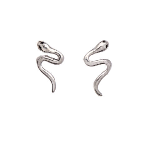 Ag Sterling - Sterling Silver Snake Stud Earrings