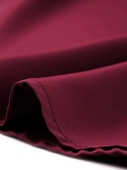 Agnes Orinda - V Neck Lace Panel Long Sleeve Casual Shirt Top