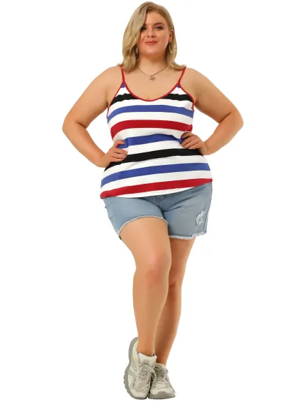 Agnes Orinda - Stripe Camisole Summer Sleeveless Cami Top