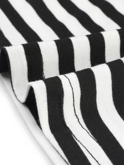 Agnes Orinda - Sleeveless Soft Stripe Midi Nightshirt with Pockets