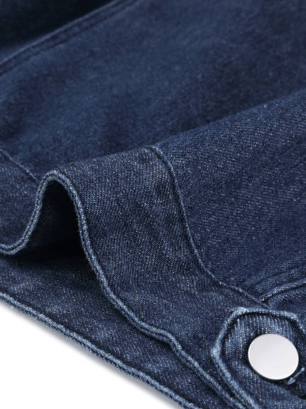 Veste gilet en jean avec poches poitrine
