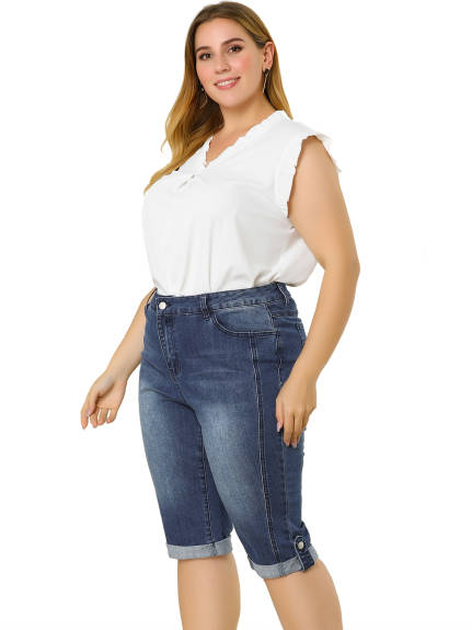 Agnes Orinda - Mid-Rise Capri Denim Jeans