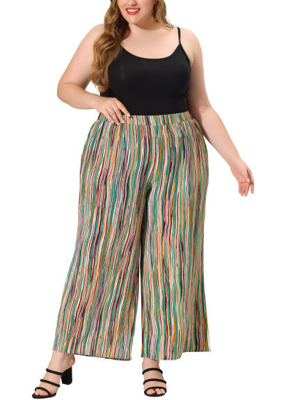 Agnes Orinda - Pantalon large à rayures style bohème