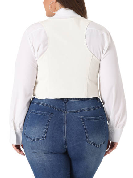 Agnes Orinda - Button Vintage Jean Waistcoat Vest