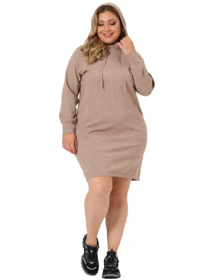 Agnes Orinda- Pullover Sweater Hooded Bodycon Dress