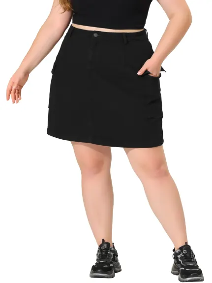 Agnes Orinda - A Line Causal Above Knee  Flare Skirt