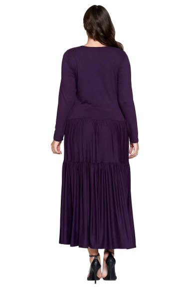 Tiered Maxi Dress with Long Sleeves - L I V D