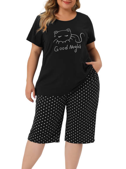 Agnes Orinda - Cute Print Tops and Pants Summer Pajama Sets