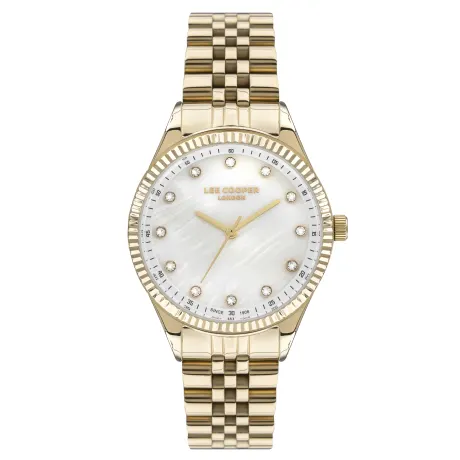 LEE COOPER-Women's Yellow Gold 35mm  watch w/White Dial