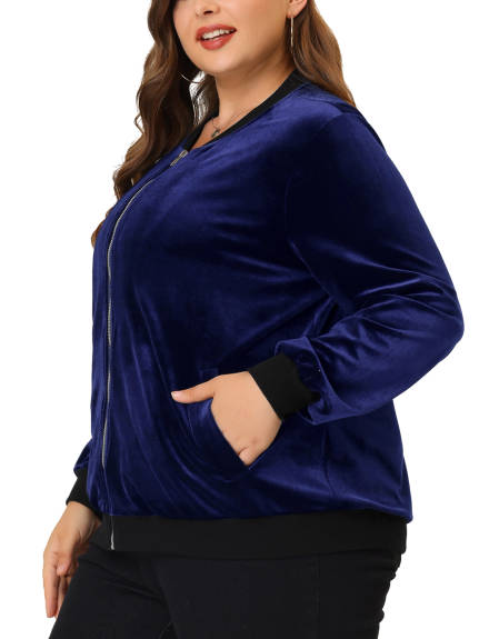 Agnes Orinda - Long Sleeves Zipper Slant Pockets Jacket