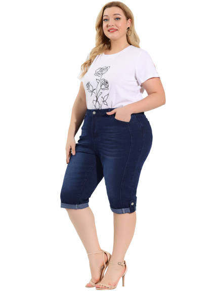 Agnes Orinda - Mid-Rise Capri Denim Jeans