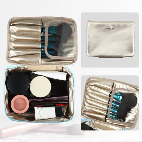 Unique Bargains - Trousse de rangement pour pinceaux de maquillage de voyage
