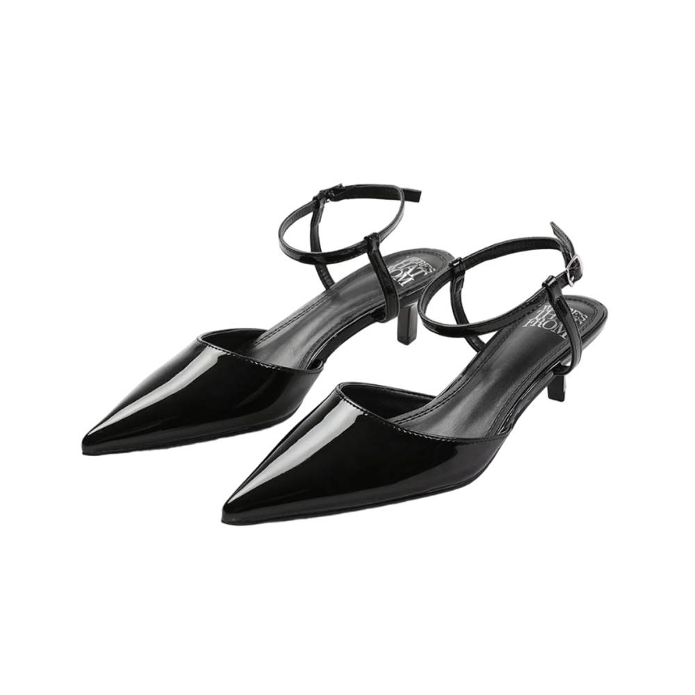 Where s That From Womens Ladies Malta Patent Leather Pointed Wide Kitten Heel High Heels Penningtons