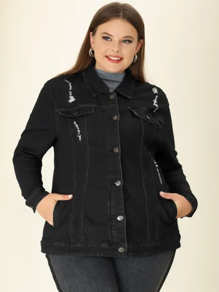 Agnes Orinda - Clssic Button Washed Denim Jacket