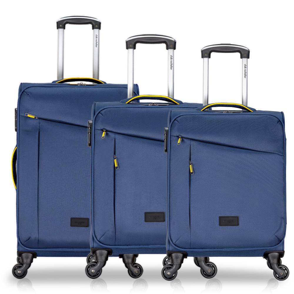 Club Rochelier Ensemble de 3 valises latérales souples avec poignées contrastantes
