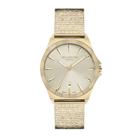 LEE COOPER-Women's Yellow Gold 35mm  watch w/Gold Dial