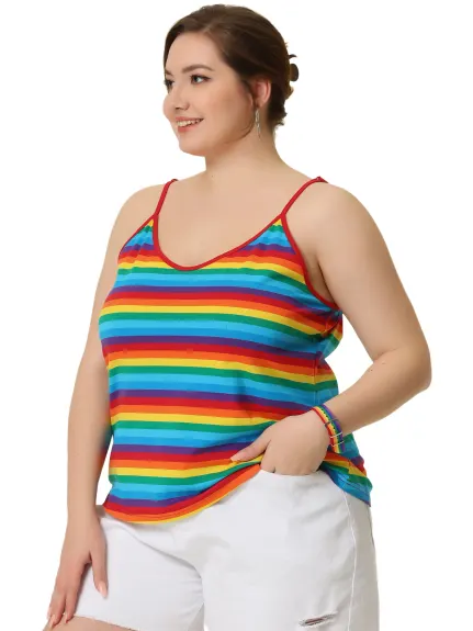 Agnes Orinda - Stripe Camisole Summer Sleeveless Cami Top