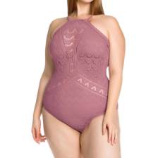 BECCA Color Play Lace High Neck One Piece Swimsuit Plus Penningtons