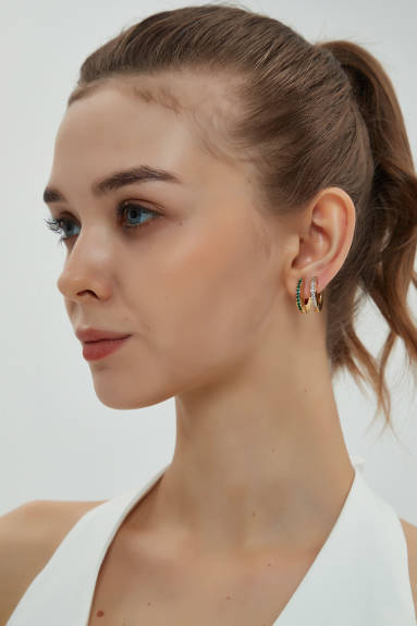 Classicharms-Adara Zirconia Hoop Earrings