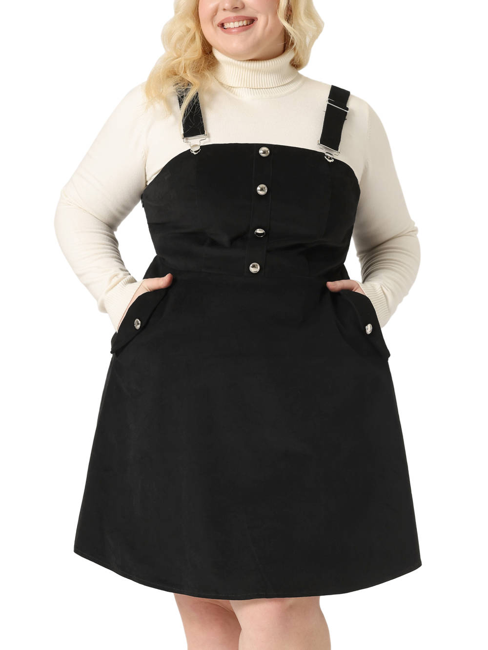 Black overalls dress plus size store