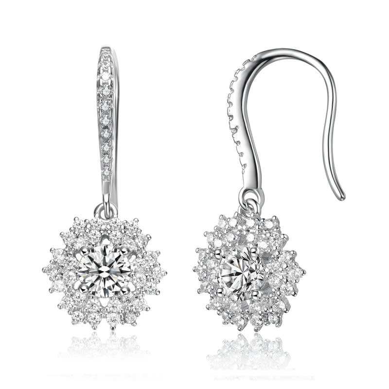 Cubic zirconia snowflake earrings on sale