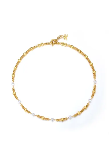 Classicharms-Collier de perles hexagonales avec des perles naturelles