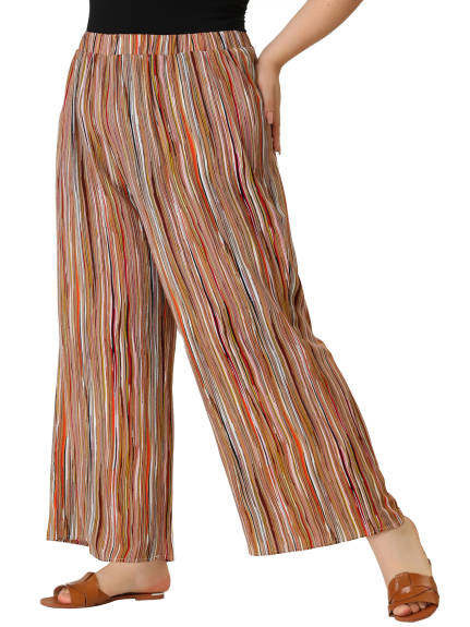 Agnes Orinda - Stripe Boho Wide Leg Pants