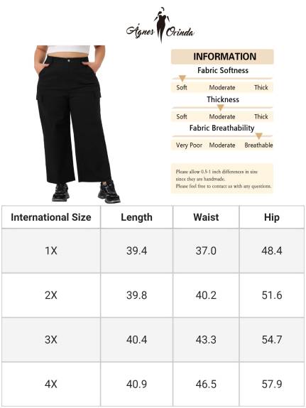 Agnes Orinda - Pantalon cargo d'entraînement avec poches élastiques à la taille